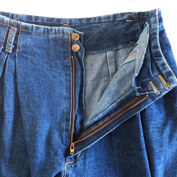 Vintage 90s very high waist baggie studs & zippers embelished denim jeans pants - Picture 15 of 16